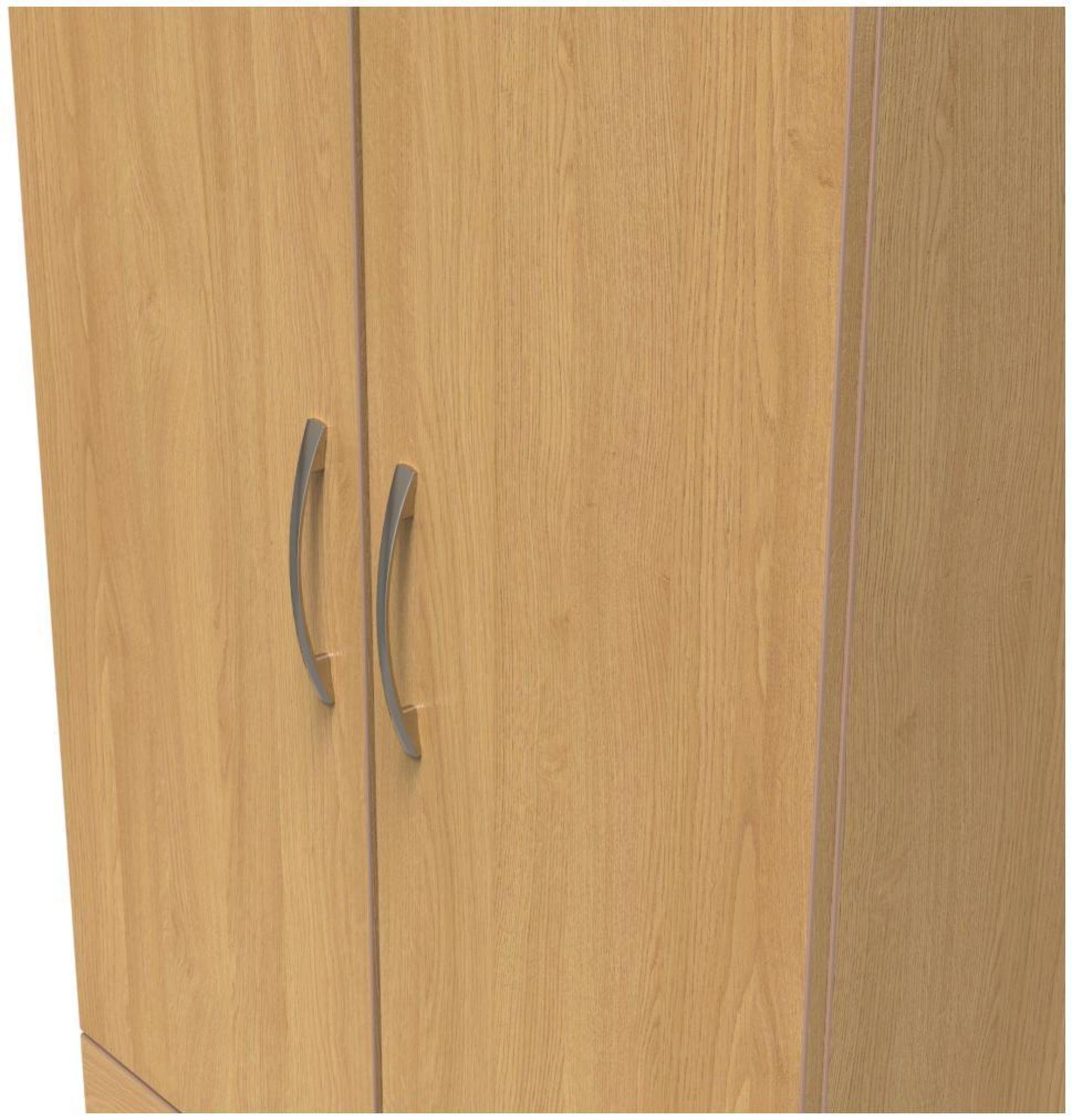 Eve Wardrobe - 2 Door - 2 Drawer - Double - Tall - Oak