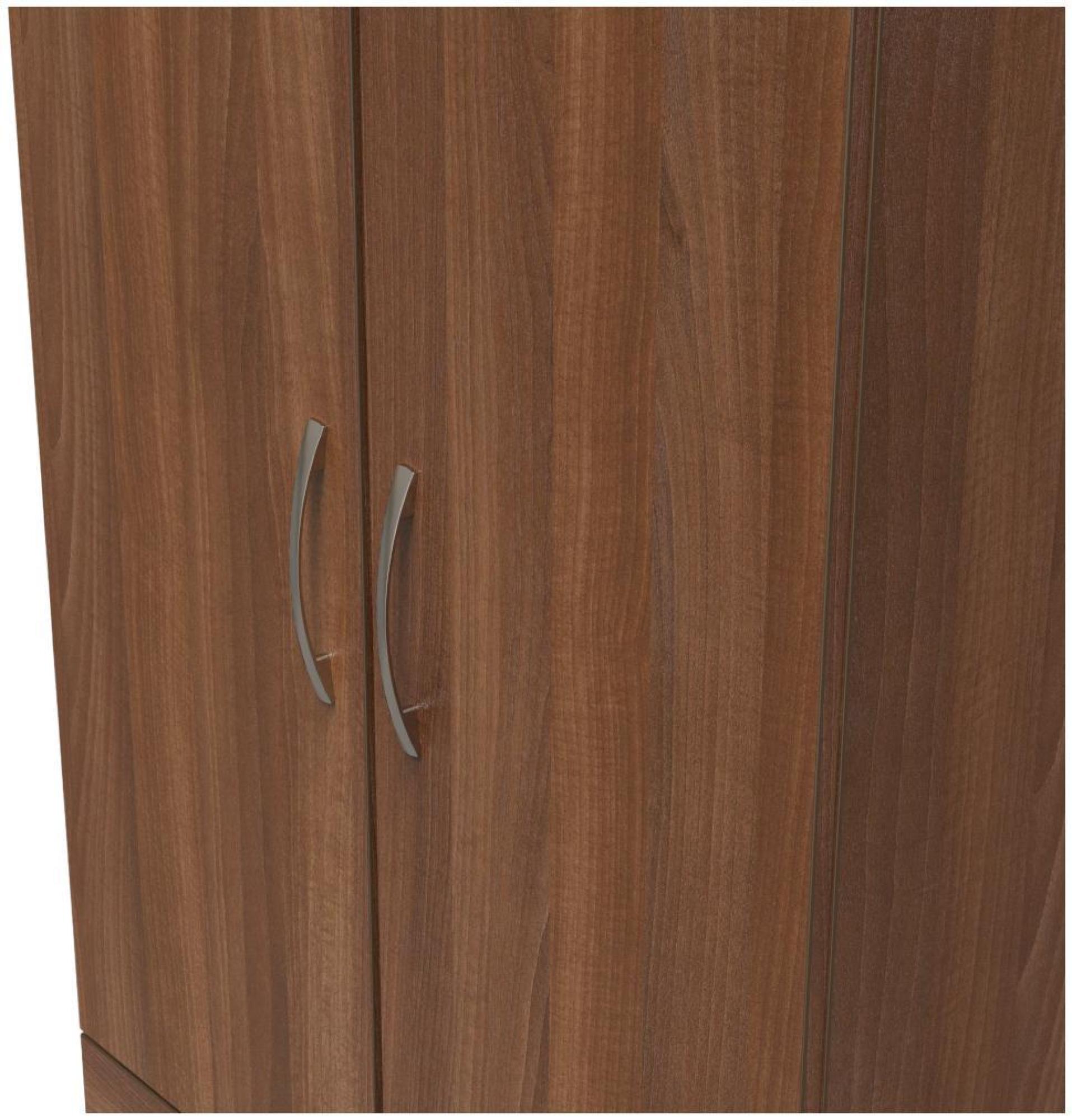 Eve Wardrobe - 2 Door - 2 Drawer - Double - Tall - Walnut