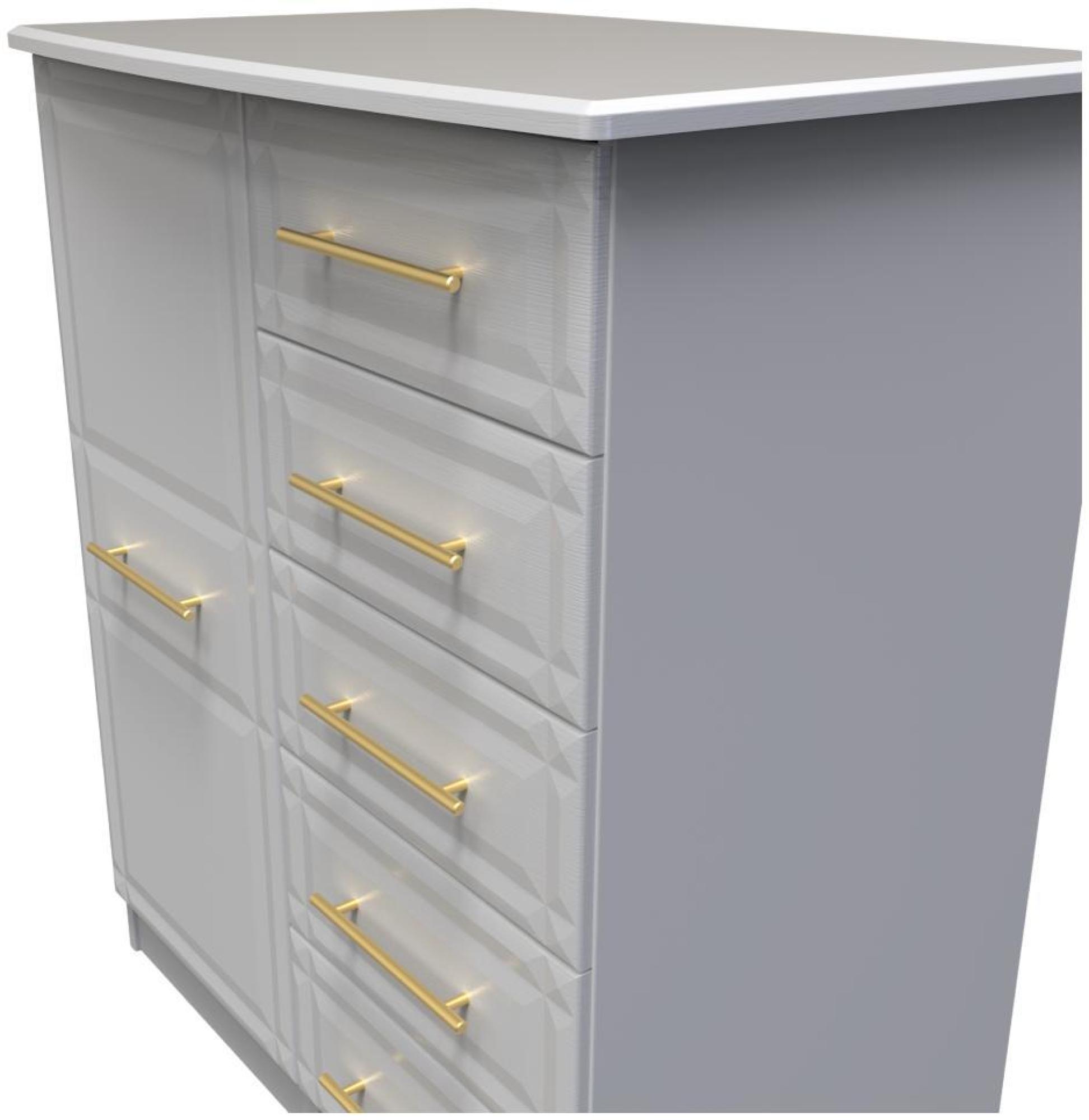 Faye Wardrobe - 1 Door - Midi - Grey Ash