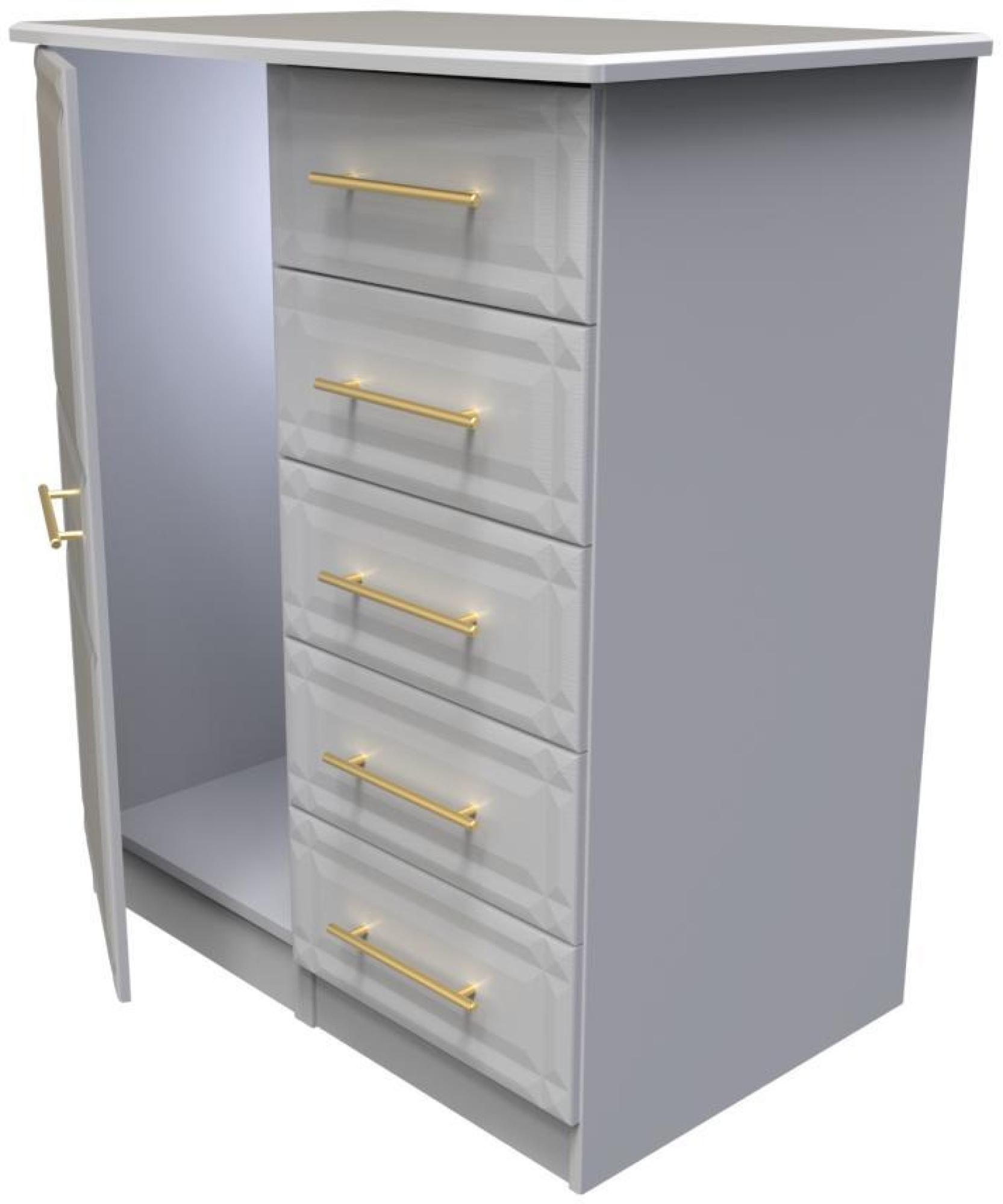 Faye Wardrobe - 1 Door - Midi - Grey Ash