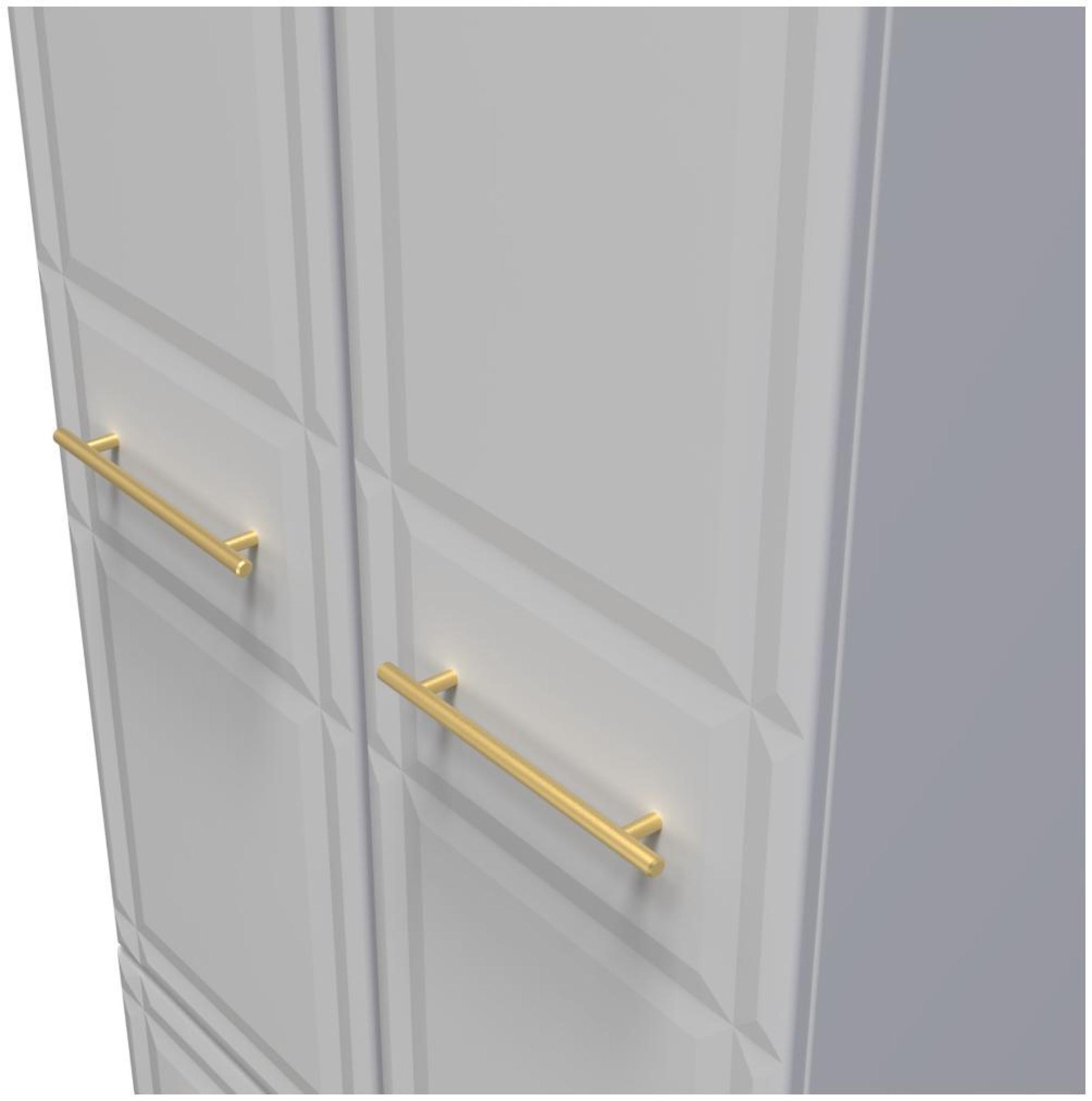 Faye Wardrobe - 2 Door - 2 Drawer - Double - Grey
