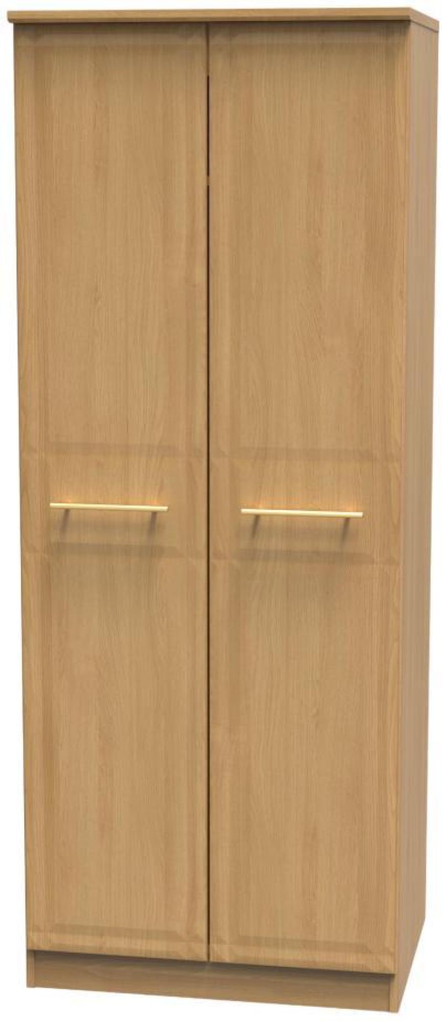 Faye Wardrobe - 2 Door - Plain - Tall - Oak