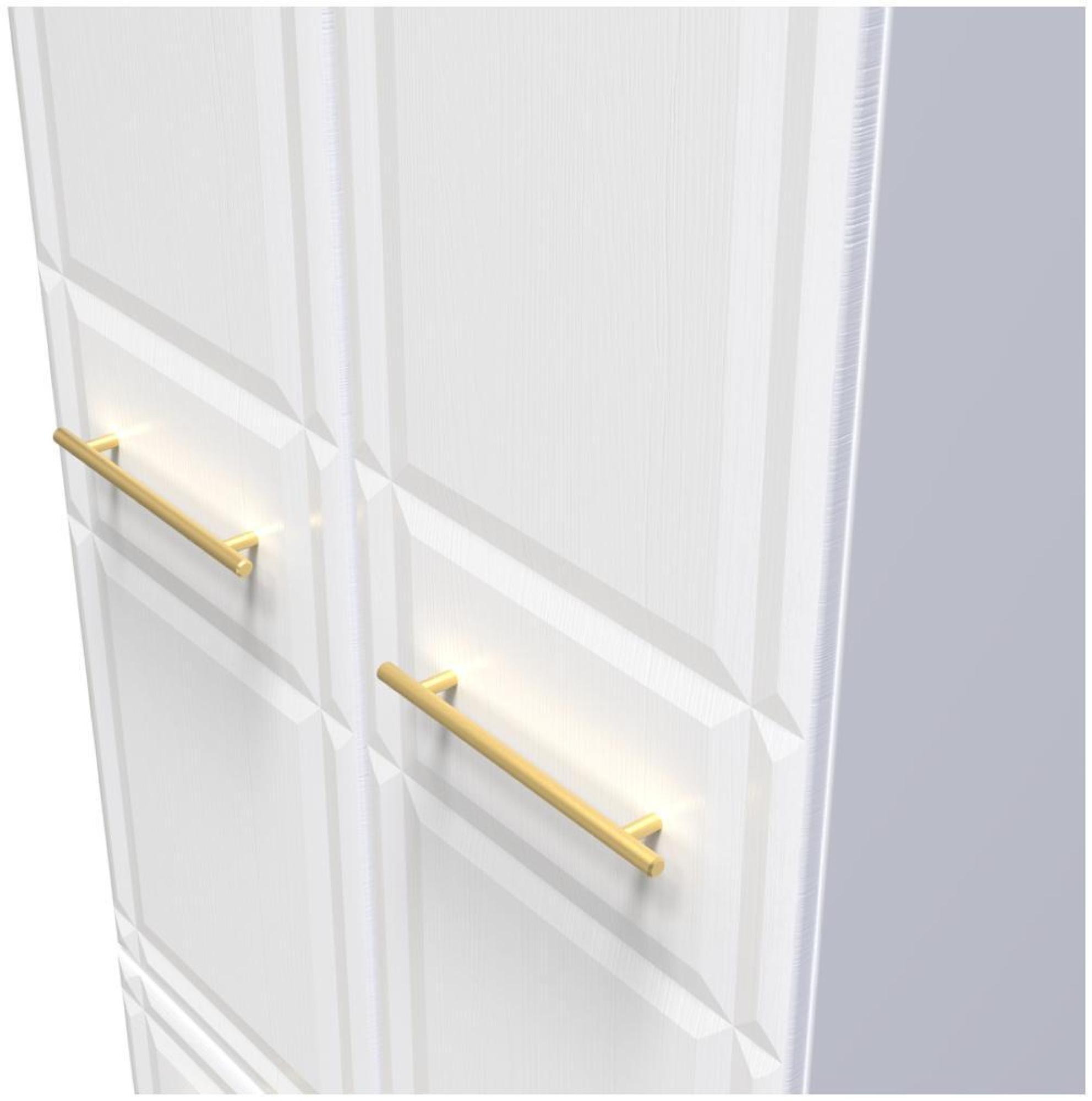 Faye Wardrobe - 2 Door - 2 Drawer - Double - White