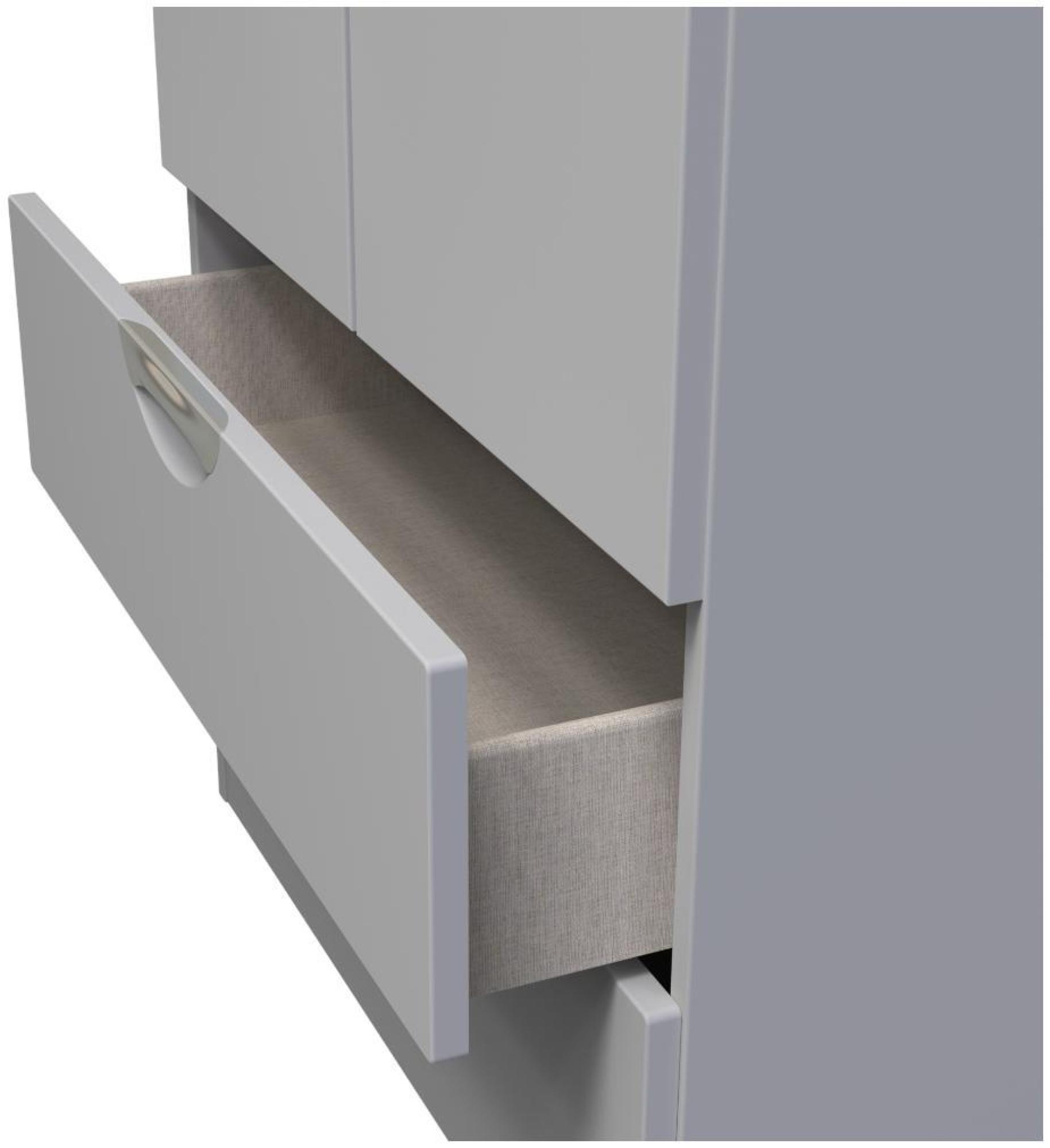 Flora Wardrobe - 2 Door - 2 Drawer - Double - Grey
