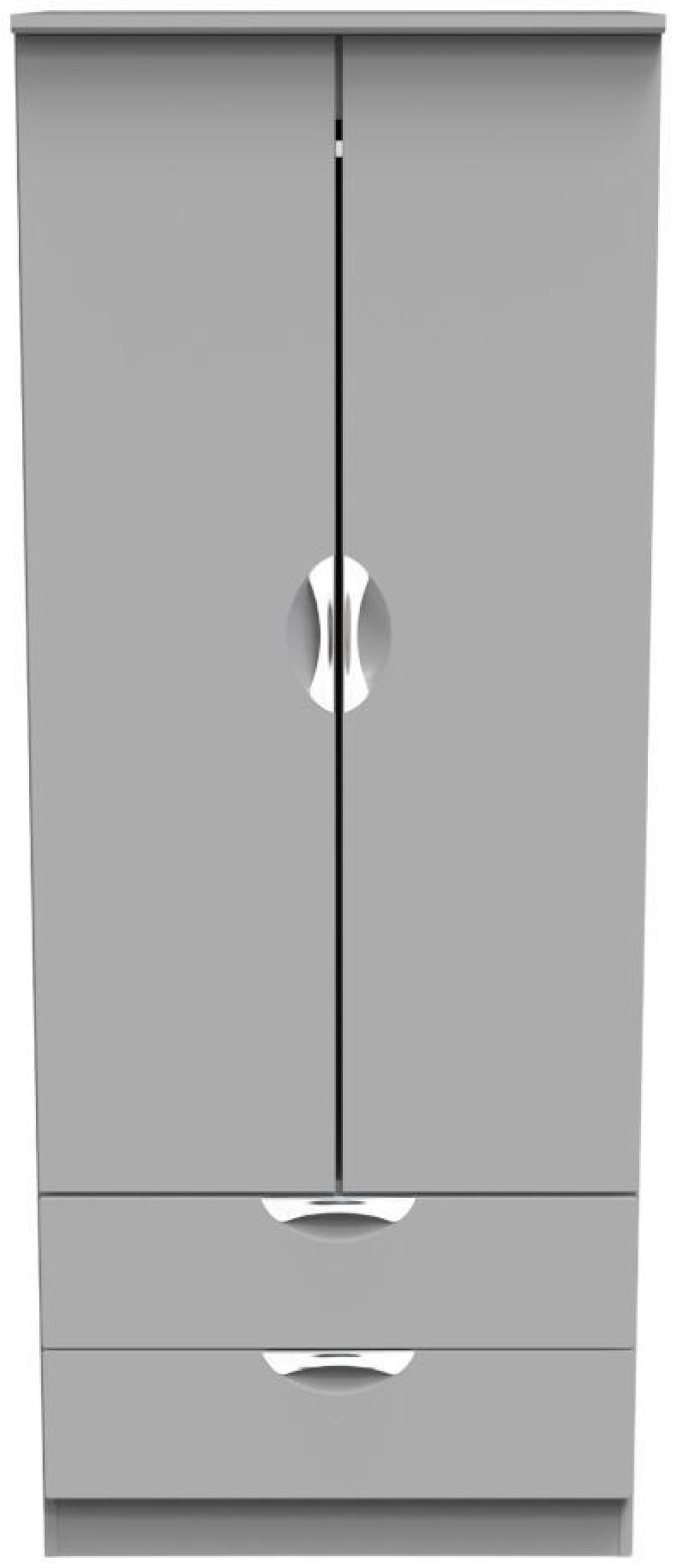 Flora Grey 2 Door 2 Drawer Double Wardrobe