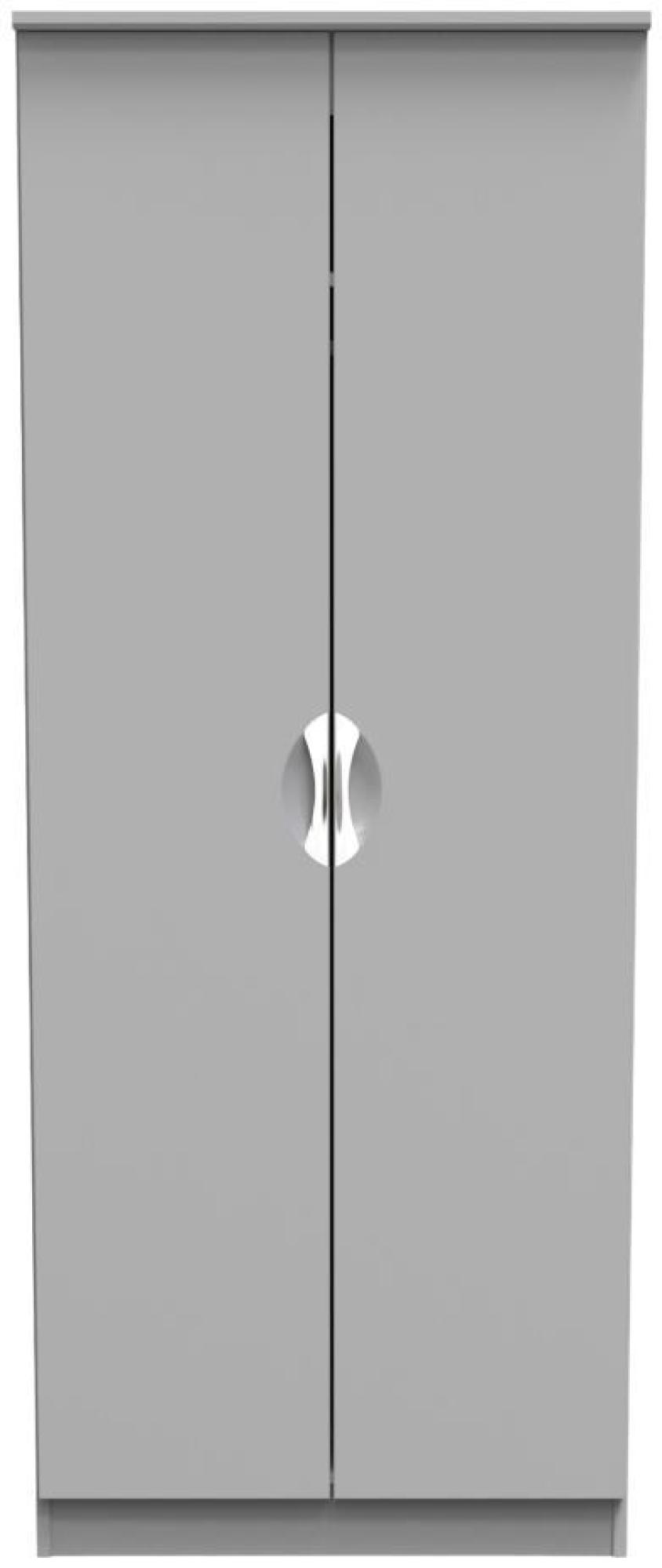 Flora Grey Ash 2 Door Plain Tall Wardrobe