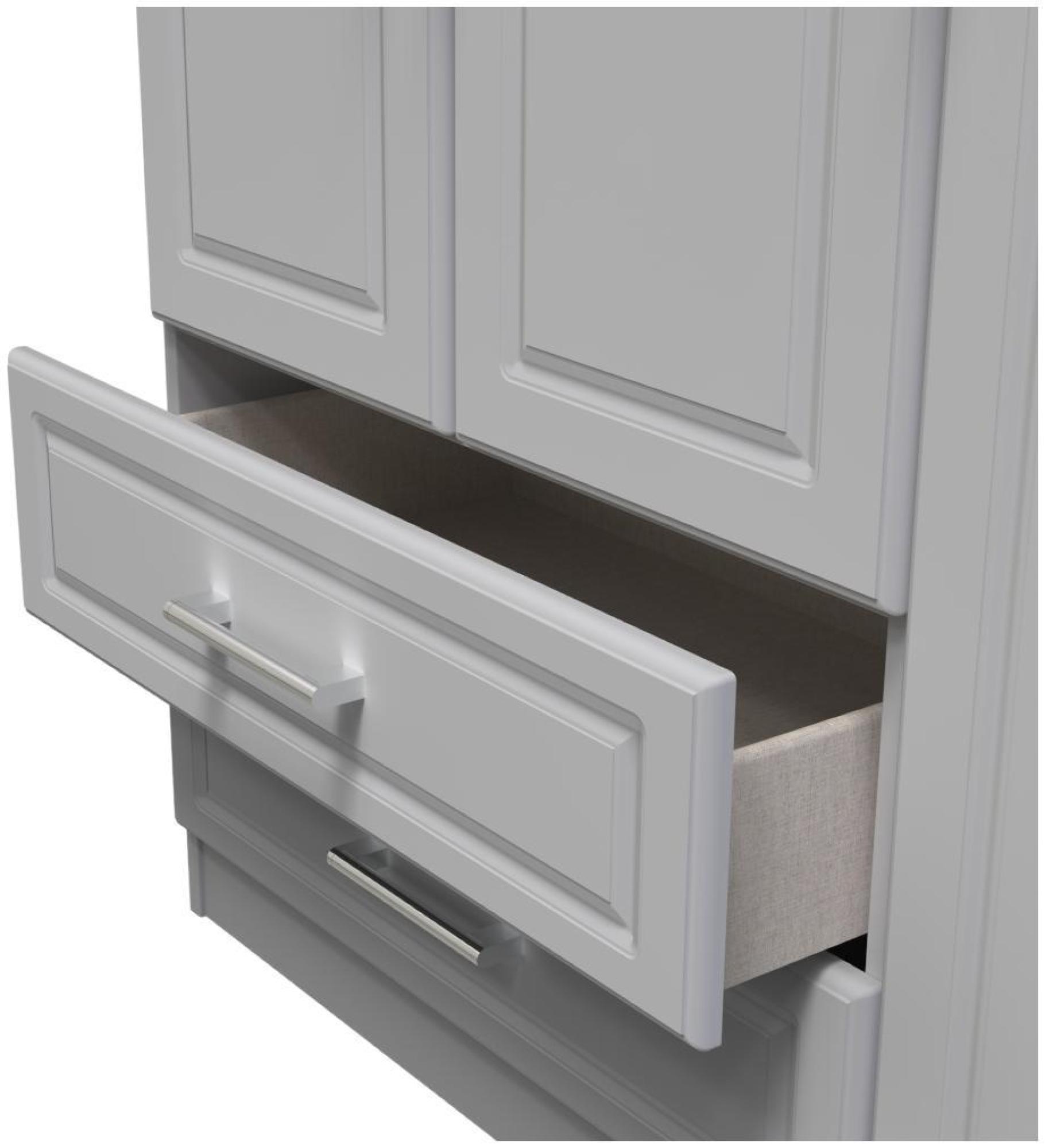 Gina Wardrobe - 3 Door - LHF 2 Drawers - Triple - Grey