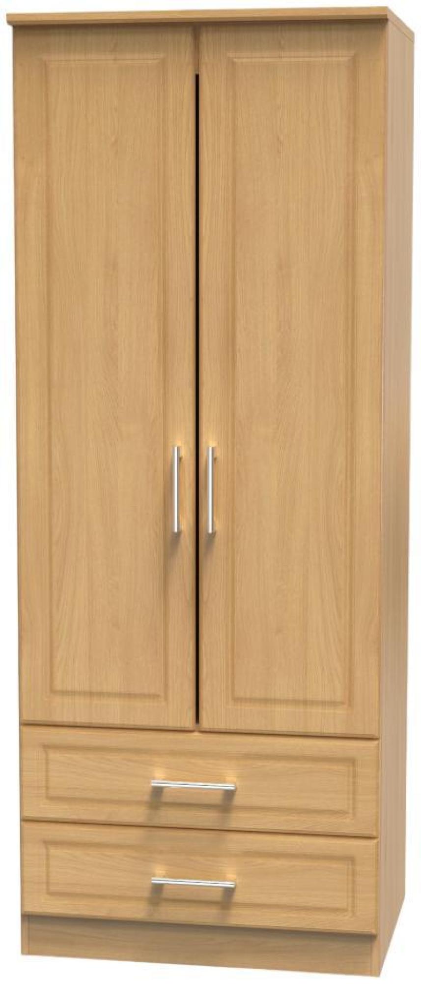 Gina Wardrobe - 2 Door - 2 Drawer - Double - Oak