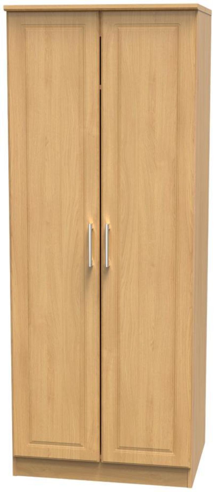 Gina Wardrobe - 2 Door - Plain - Tall - Oak