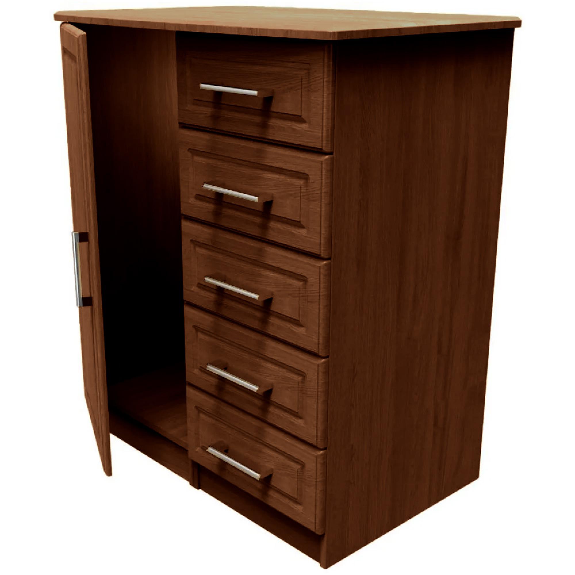 Gina Wardrobe - 1 Door - Midi - Walnut