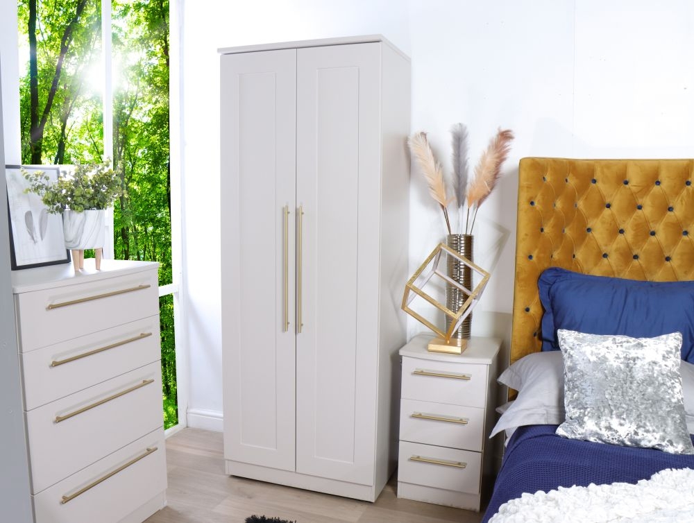Haworth Wardrobe - 2 Door - Plain - Tall - Cashmere