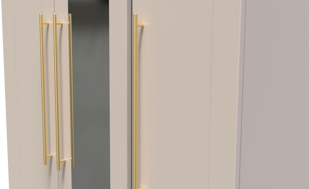 Haworth Wardrobe - 3 Door - Tall Triple - 1 Mirror - Cashmere