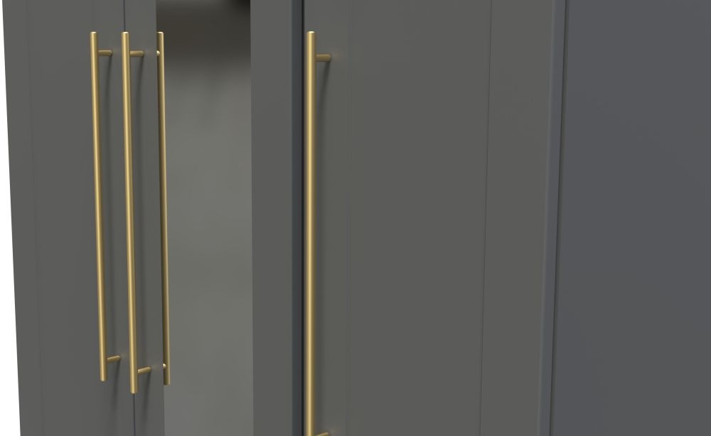 Haworth Wardrobe - 3 Door - Tall Triple - 1 Mirror - Grey