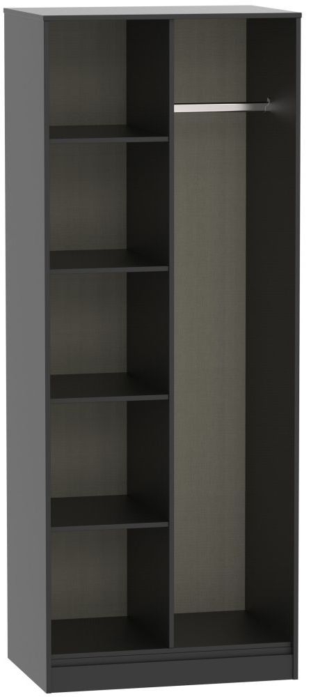 Hong Kong Black Front Open Shelf Wardrobe