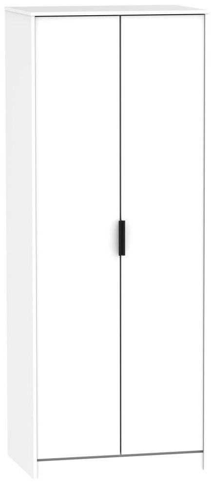 Hong Kong White 2 Door Plain Tall Wardrobe