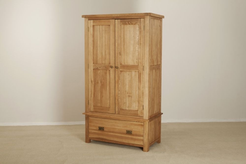 Kent Oak 2 Door 1 Drawer Wardrobe