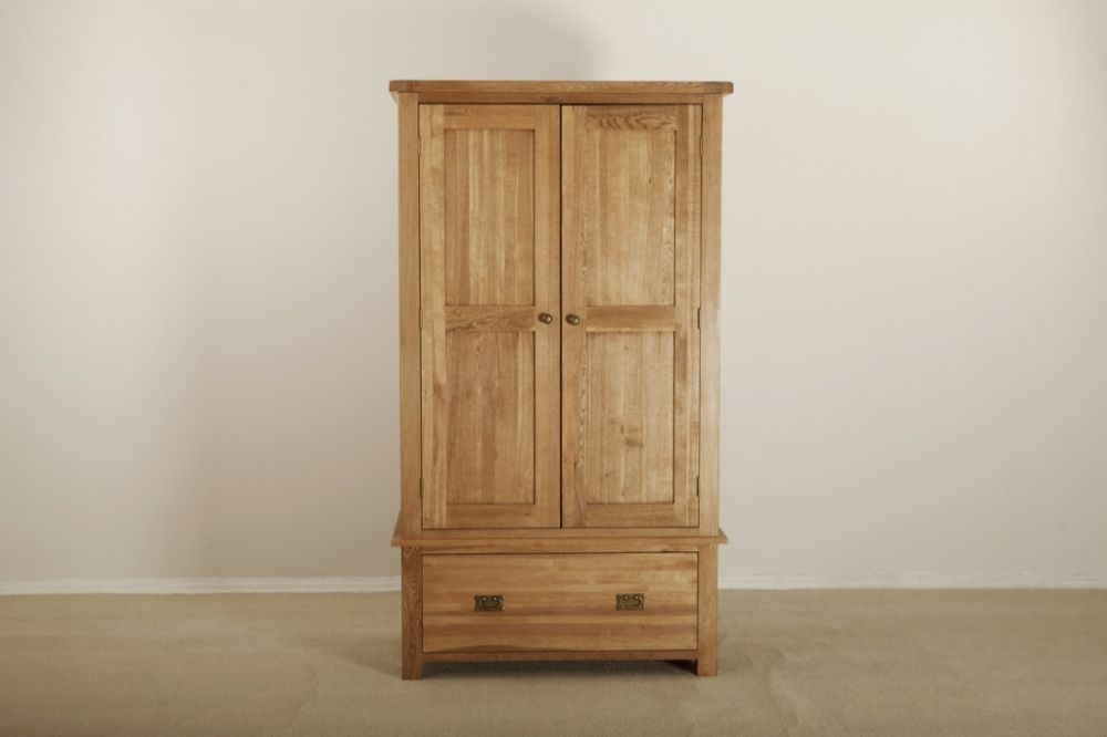 Kent Oak 2 Door 1 Drawer Wardrobe