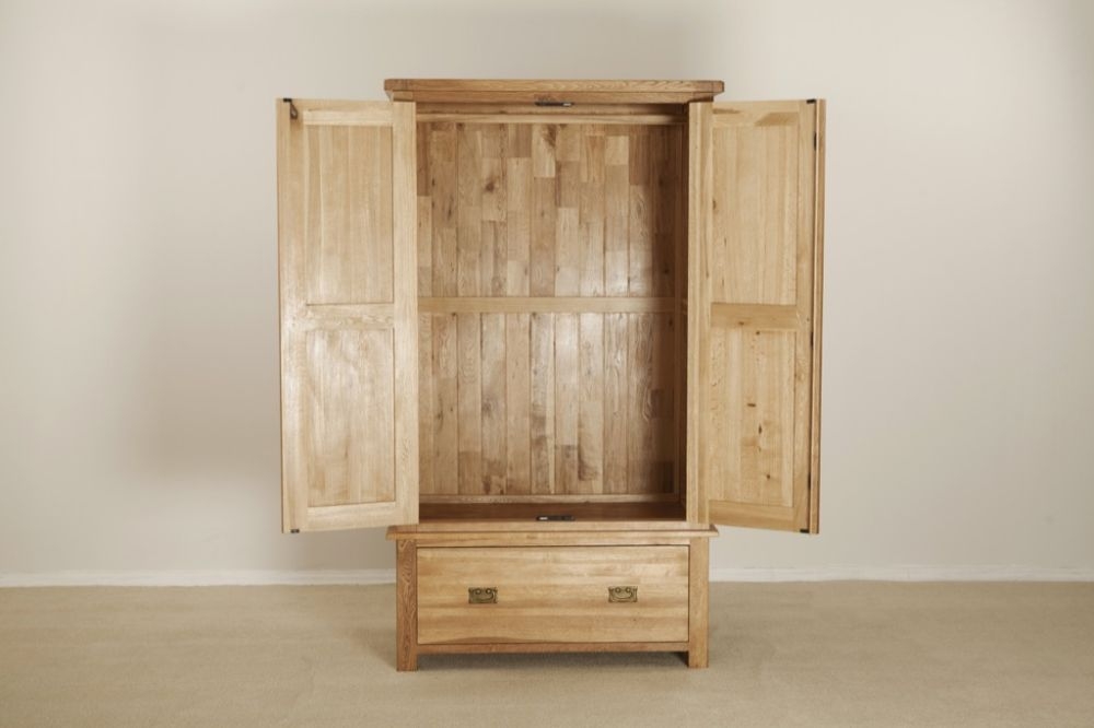 Kent Oak 2 Door 1 Drawer Wardrobe