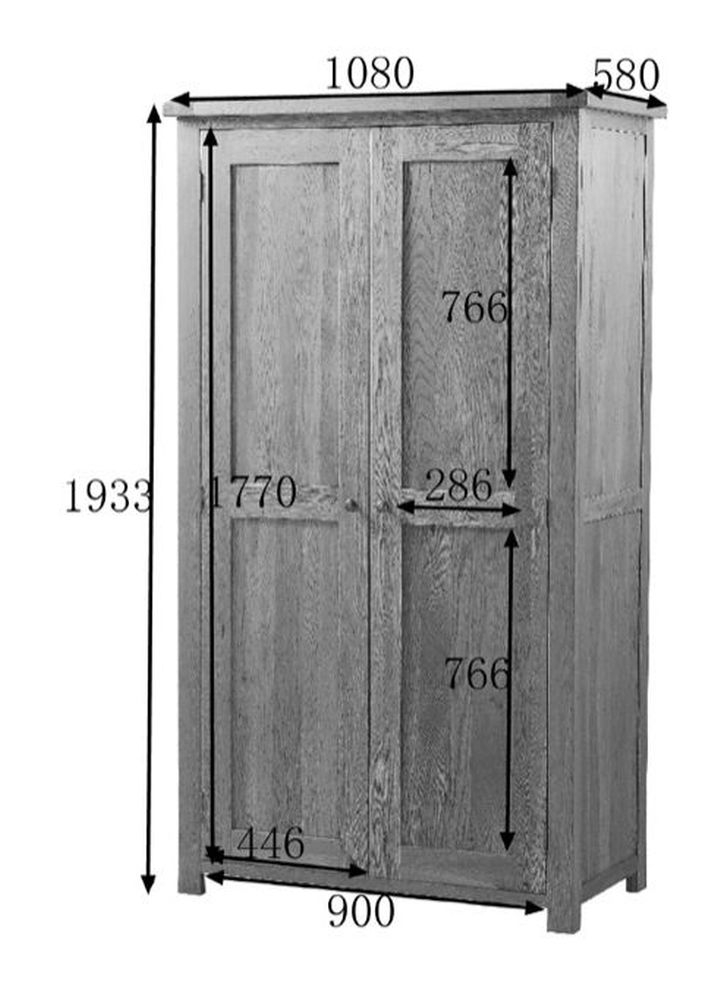 Kent Oak 2 Door Wardrobe