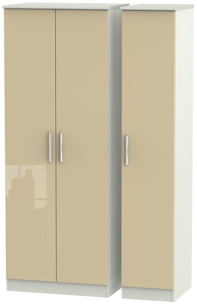 Knightsbridge Mushroom and Cashmere Matt 3 Door Tall Triple Wardrobe