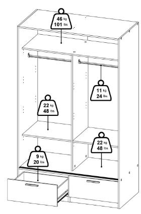Line Wardrobe - 2 Door - 2 Drawer - Sliding - Oak