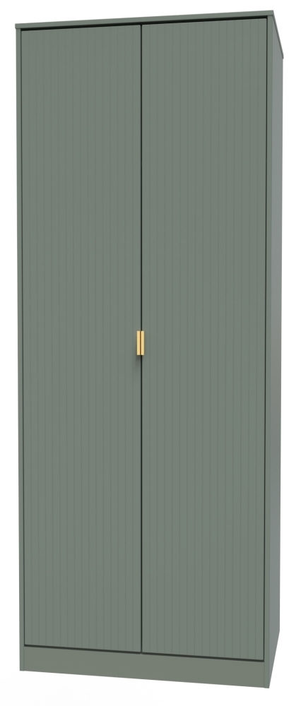 Linear Wardrobe - 2 Door - Plain - Tall - Green