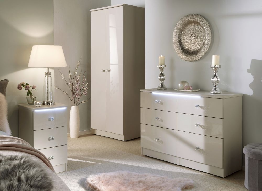 Lumiere Wardrobe - 2 Door - Plain - Cashmere