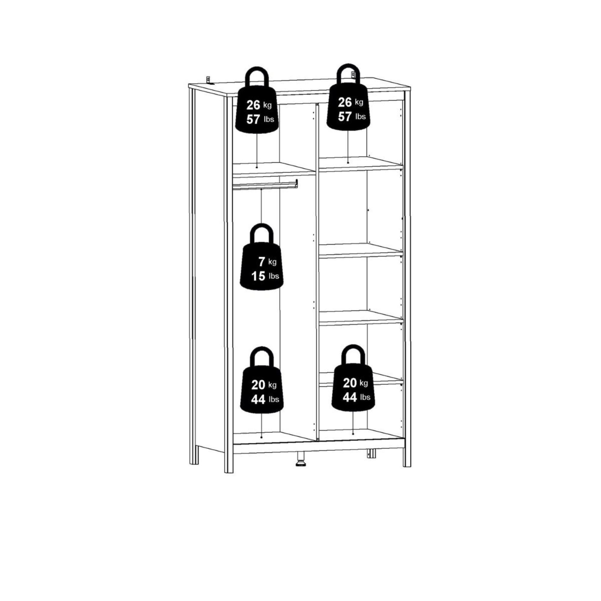 Madrid Wardrobe - 2 Door - Jackson Hickory Oak