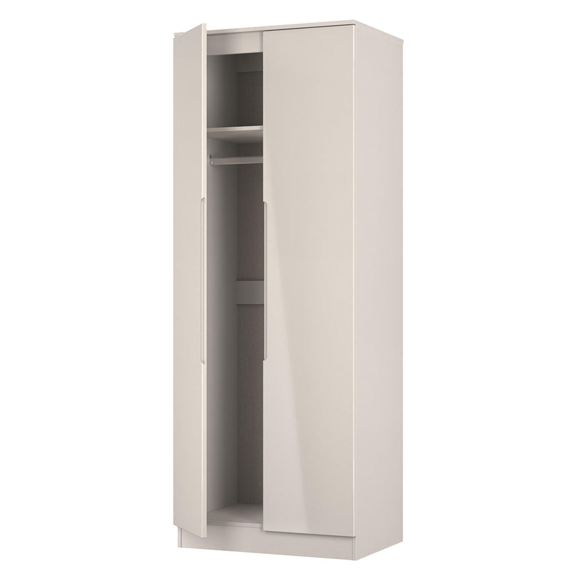 Milan Wardrobe - 2 Door - Plain - Tall - Cashmere Gloss