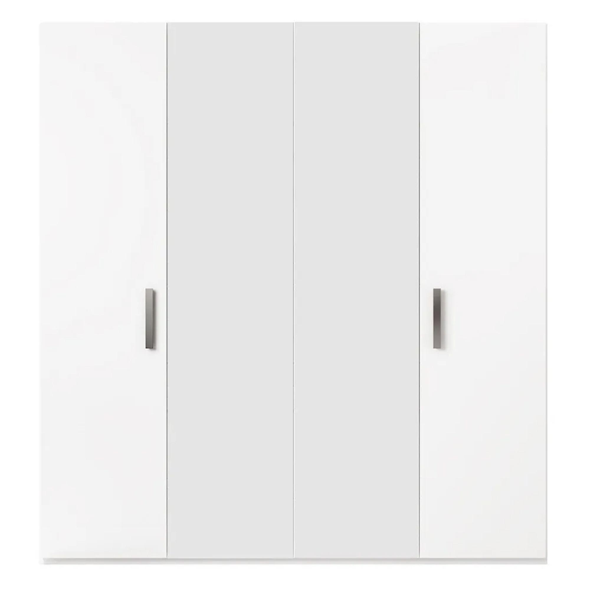 Modern Mara Mirror Wardrobe - 4 Door - White