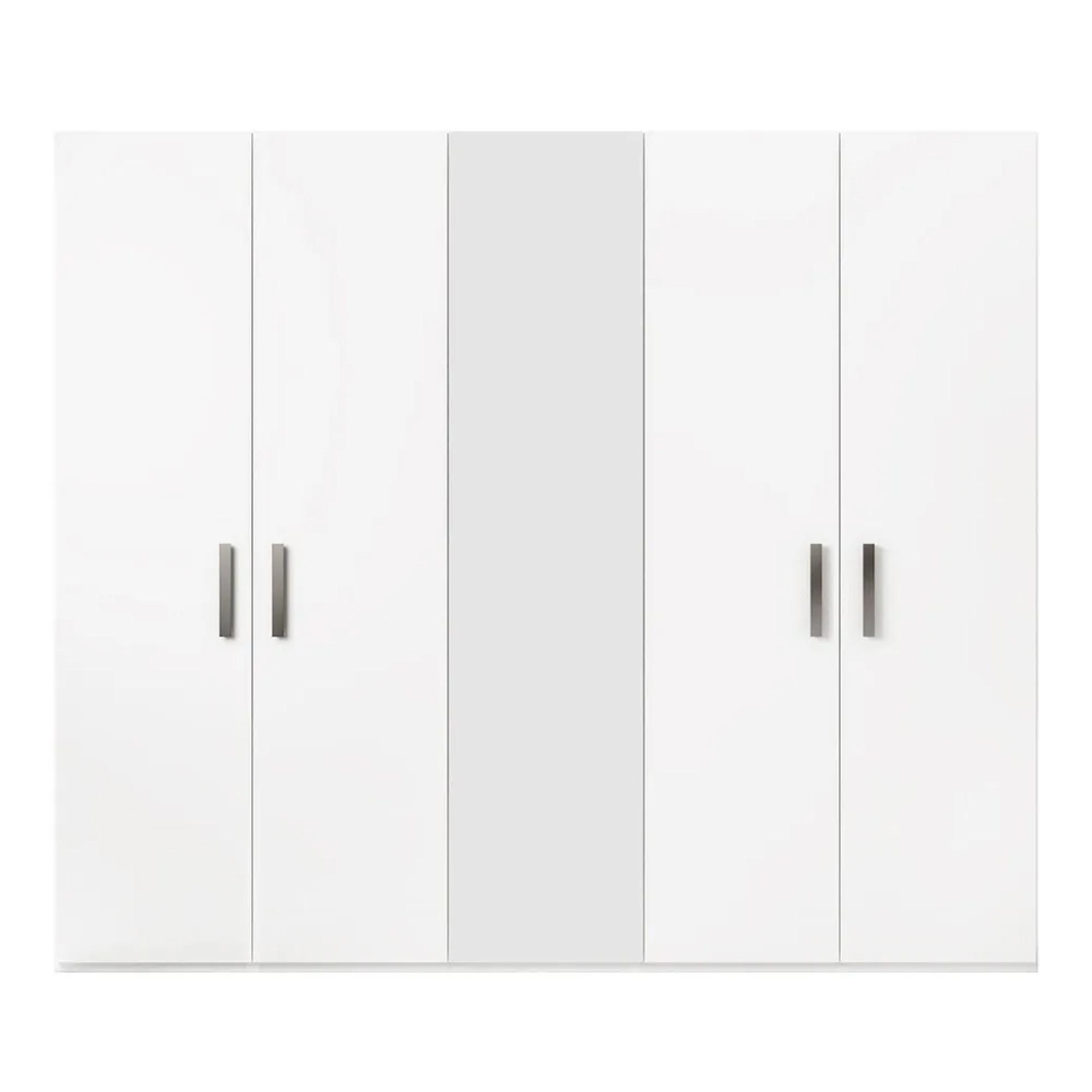 Modern Mara Mirror Wardrobe - 5 Door - White