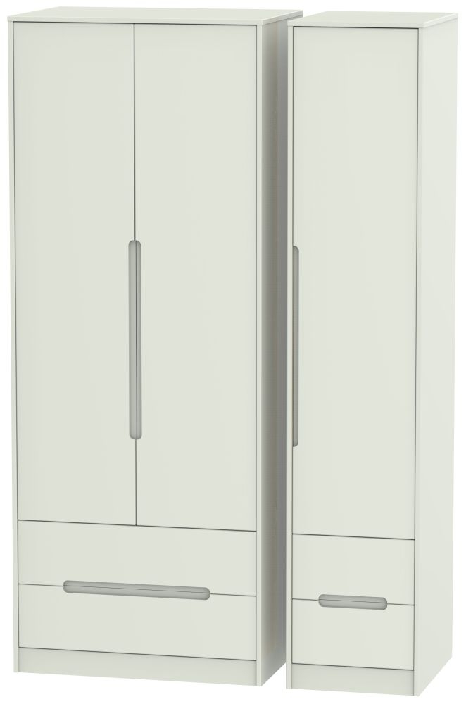 Monaco Cashmere 3 Door Tall Triple Wardrobe - 4 Drawers