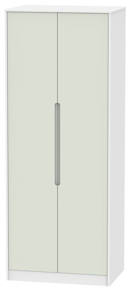Monaco Cashmere and White 2 Door Plain Tall Wardrobe