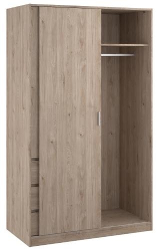 Naia Wardrobe - 2 Door - 3 Drawer - Oak