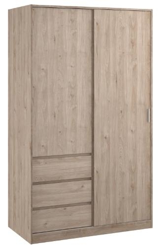 Naia Wardrobe - 2 Door - 3 Drawer - Oak