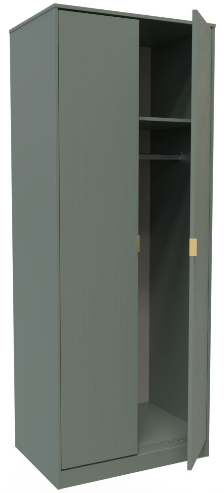 Nashville Wardrobe - 2 Door - Plain - Tall - Green