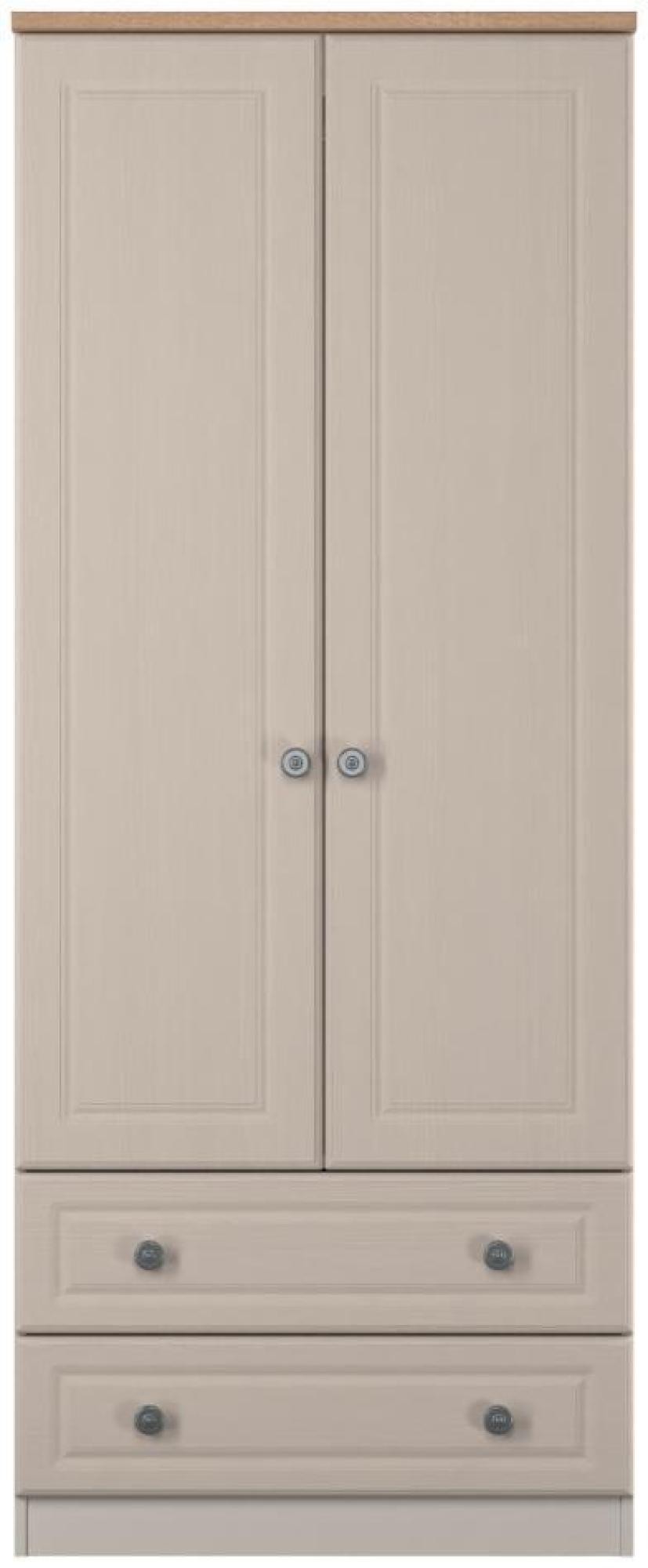 Norfolk Cashmere and Oak Effect 2 Door 2 Drawer Double Wardrobe