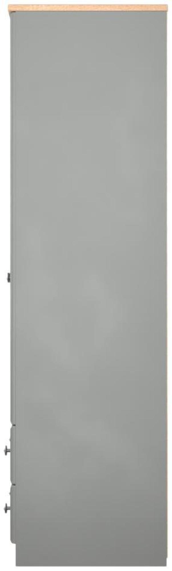 Norfolk Wardrobe - 2 Door - 2 Drawer - Double - Grey and Oak
