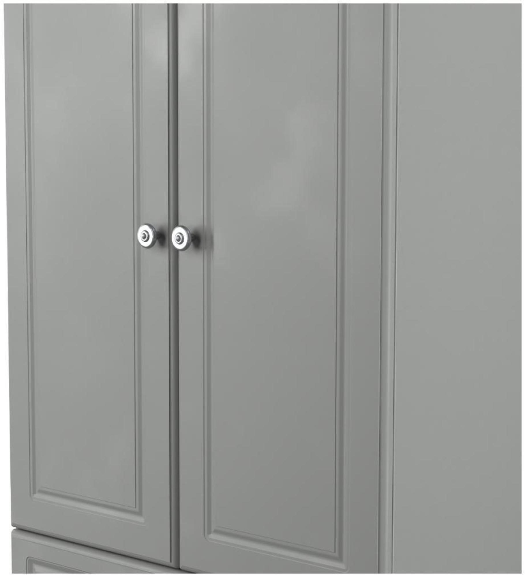 Norfolk Wardrobe - 2 Door - 2 Drawer - Double - Grey and Oak