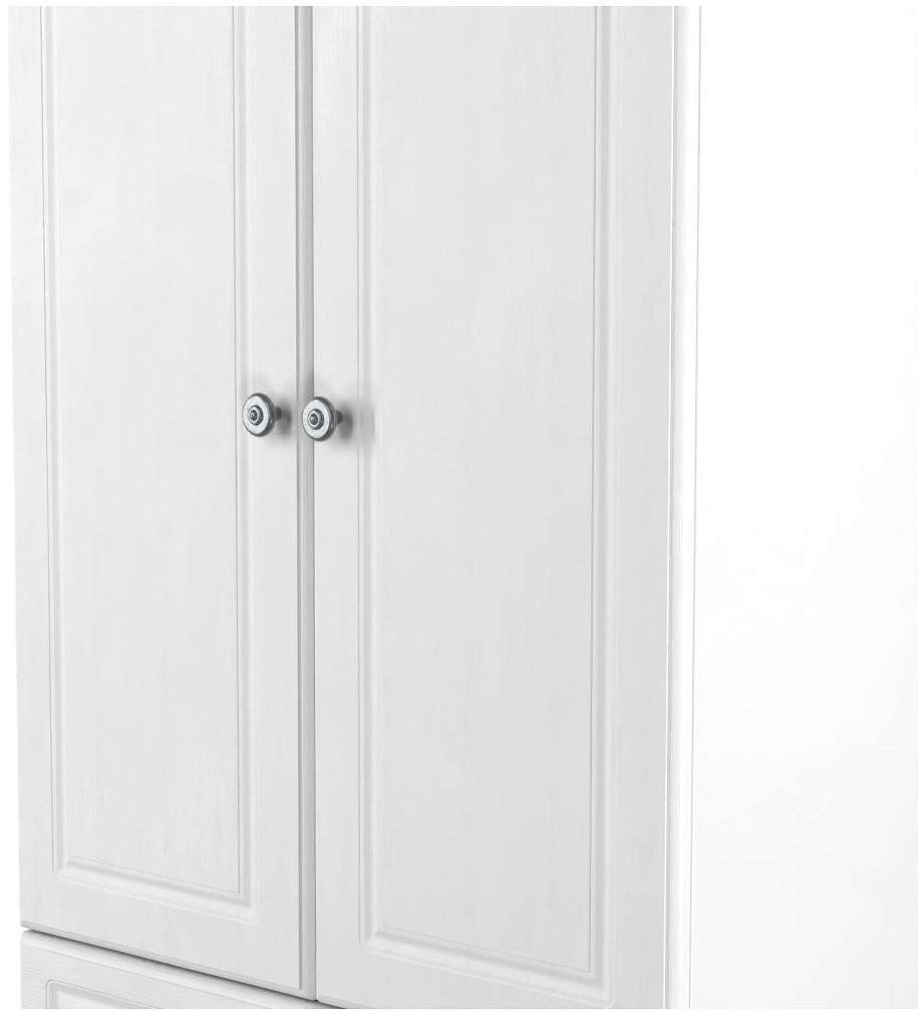 Norfolk Wardrobe - 2 Door - 2 Drawer - Double - White and Oak