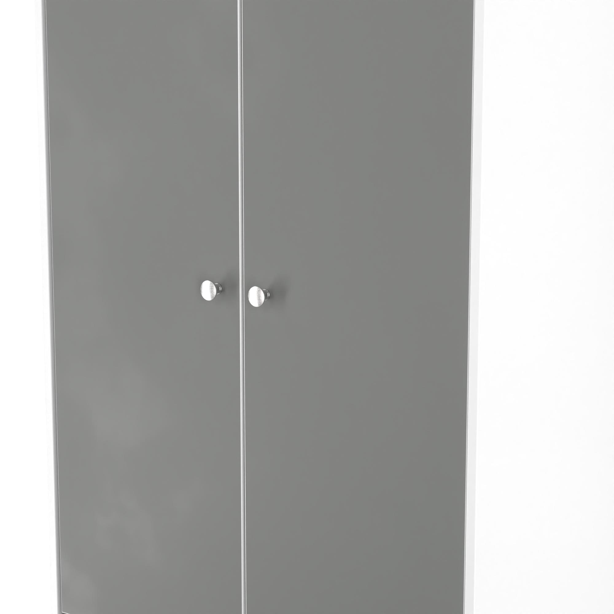 Padstow Wardrobe - 2 Door - 2 Drawer - Tall - Grey and White