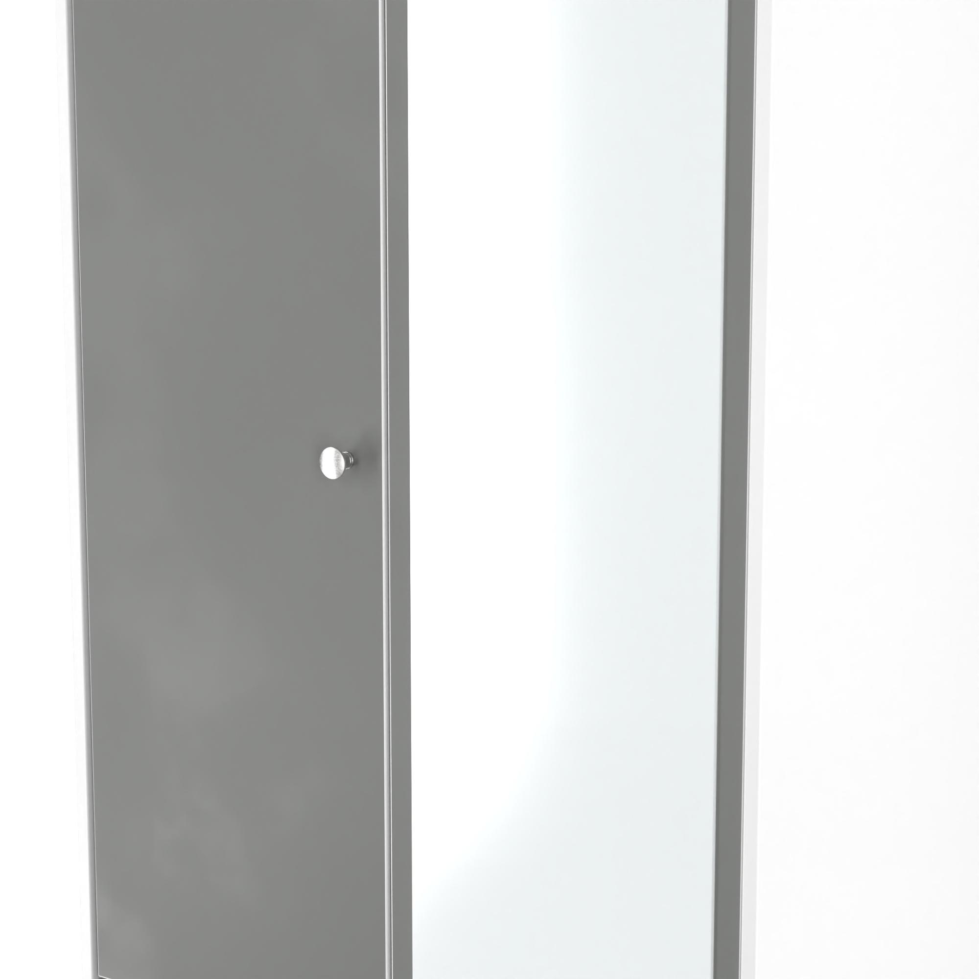 Padstow Wardrobe - 2 Door - 1 Mirror - Tall Combi - Grey and White