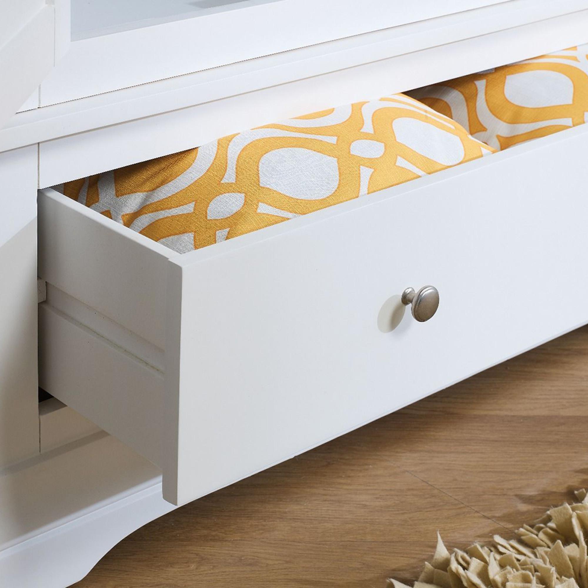 Paisley Wardrobe - 3 Door - 2 Drawer - White Painted