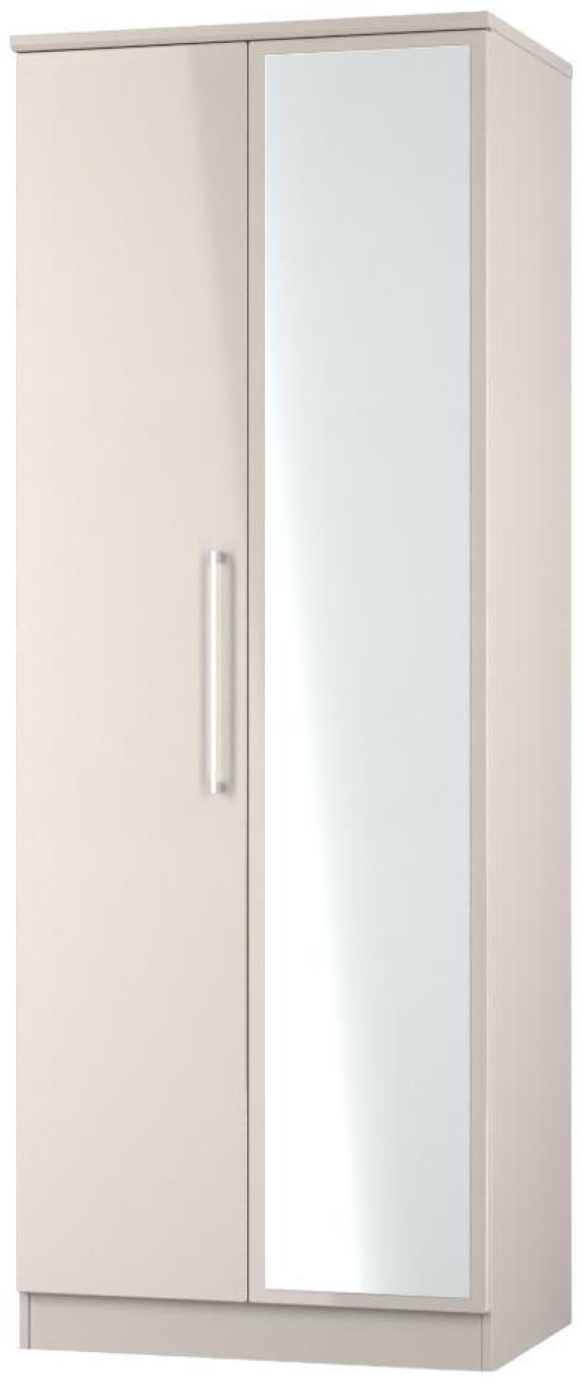 Paris Wardrobe - 2 Door - 1 Mirror - Tall - Cashmere