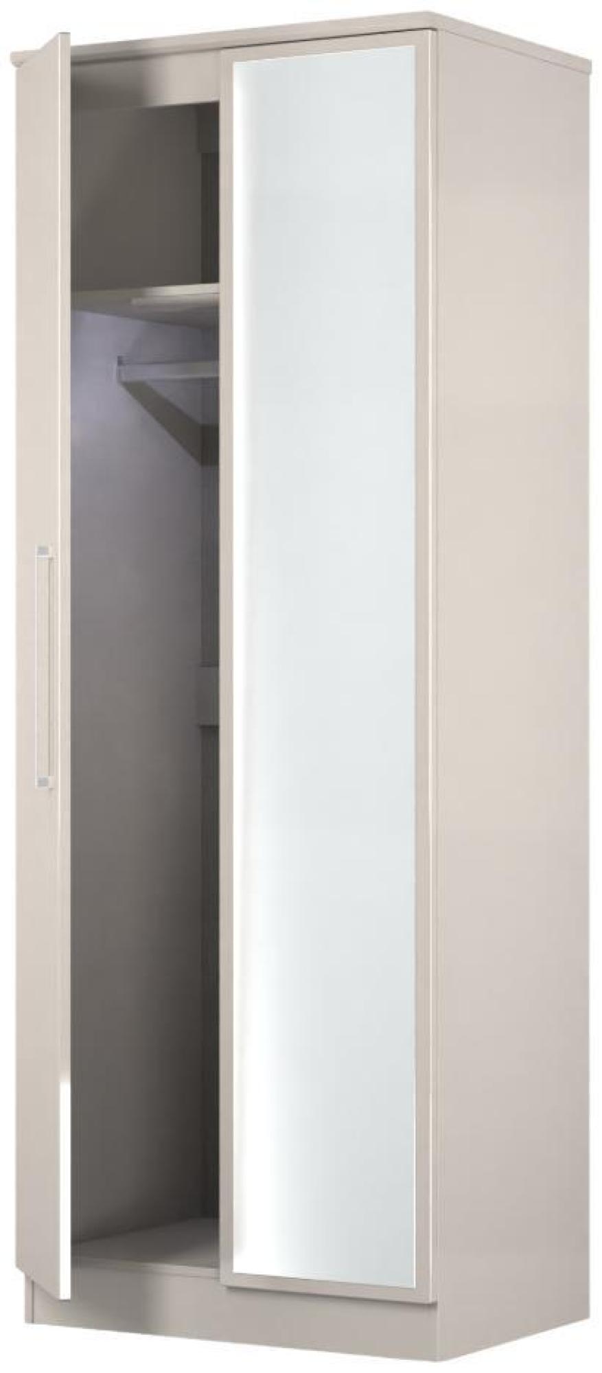 Paris Wardrobe - 2 Door - 1 Mirror - Tall - Cashmere