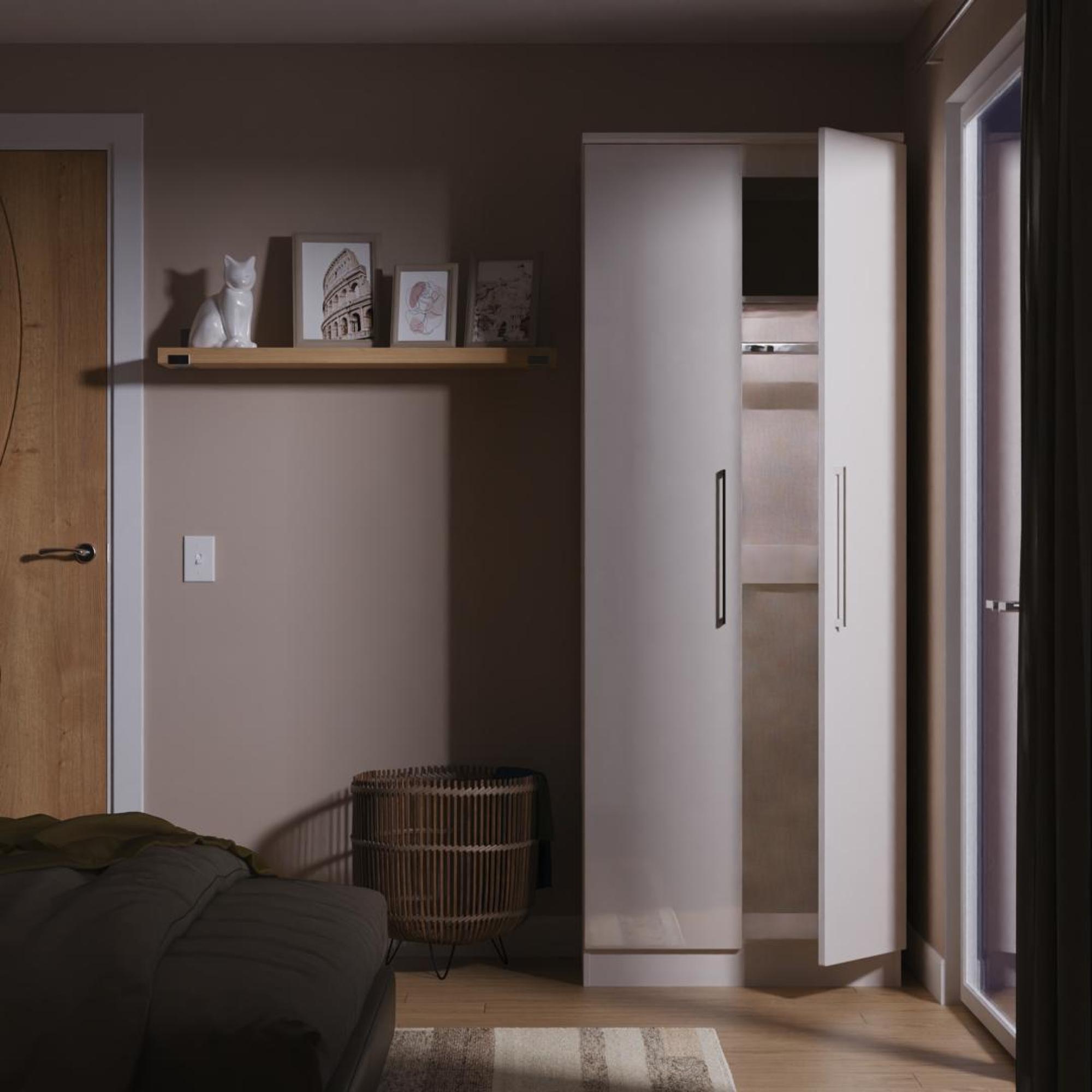 Paris Wardrobe - 2 Door - Plain - Tall - Cashmere Gloss