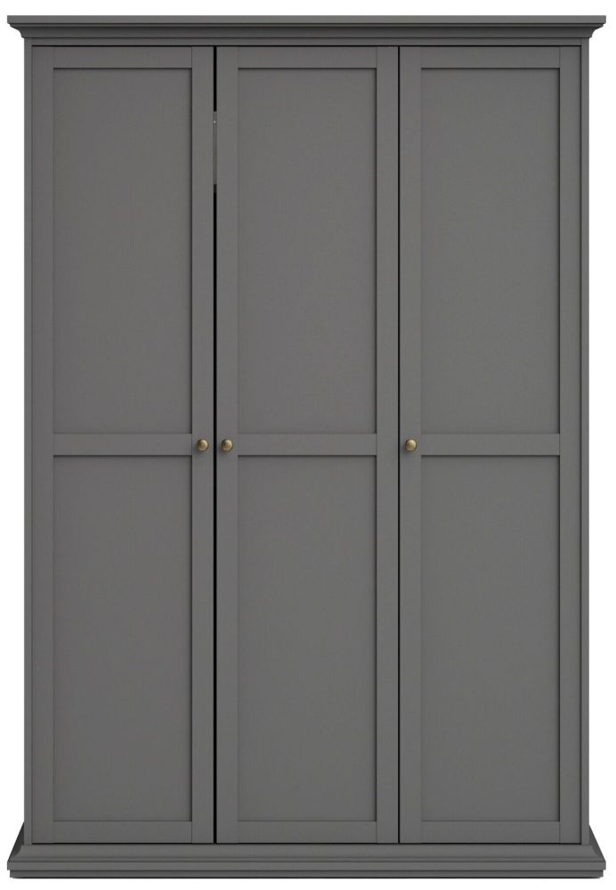 Paris Grey 3 Door Triple Wardrobe