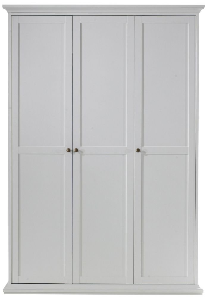 Paris White 3 Door Triple Wardrobe