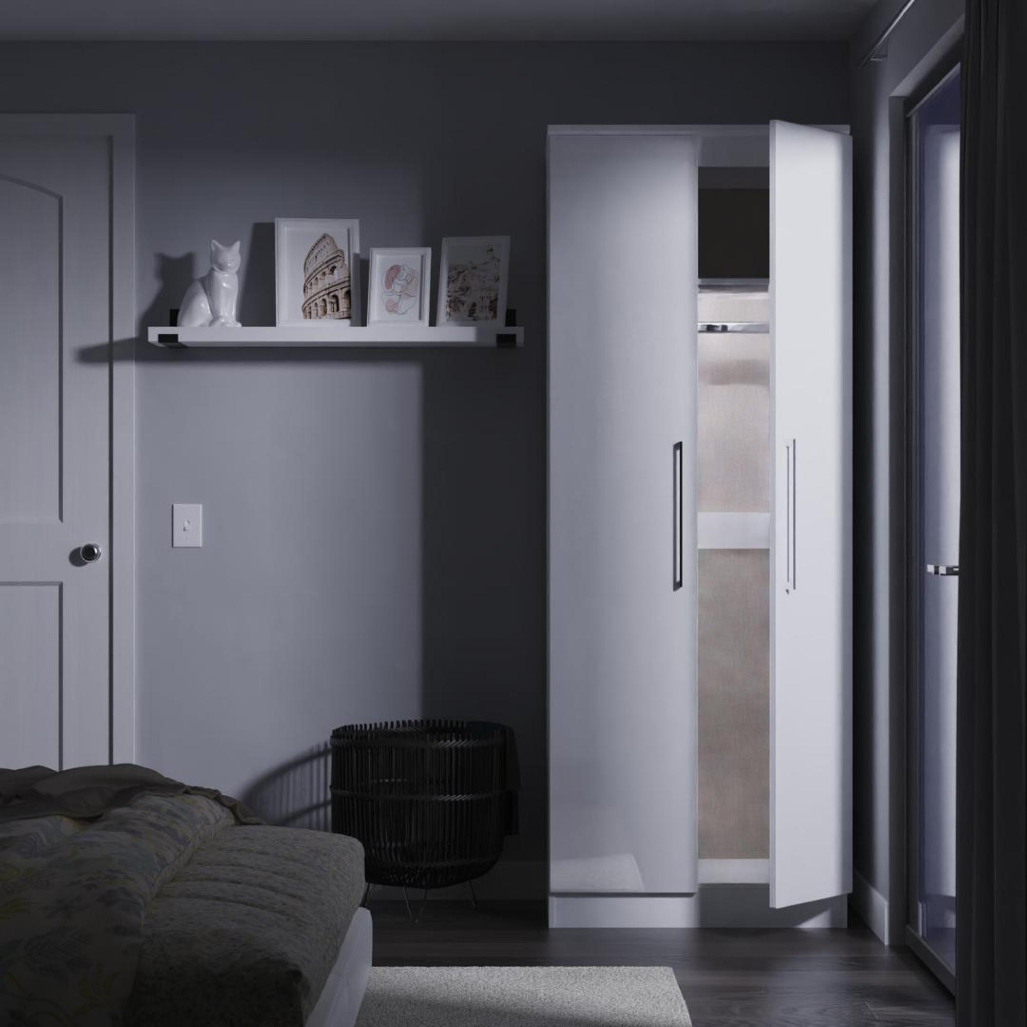 Paris Wardrobe - 2 Door - Plain - Tall - White Gloss