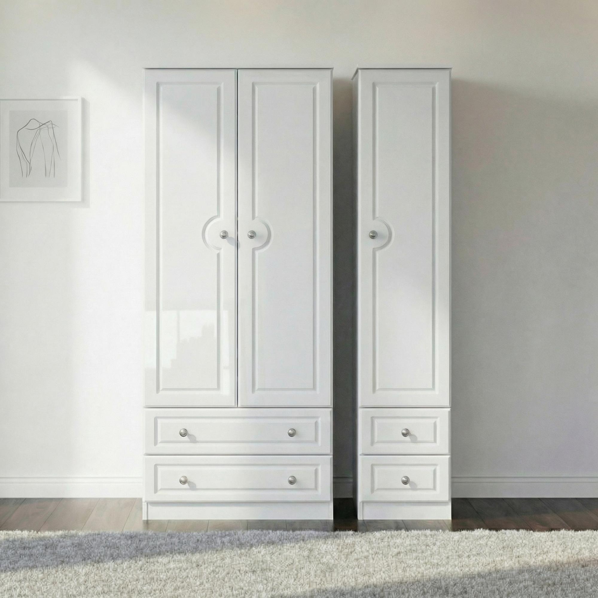 Pembroke Wardrobe - 3 Door - 4 Drawers - Triple - White